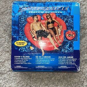 Heart Tattoo Island Giant Pool Float Raft Swimline 90556 Beach Inflatable Red